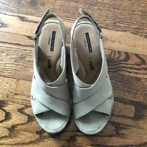 Clarks Beige Heeled Sandal